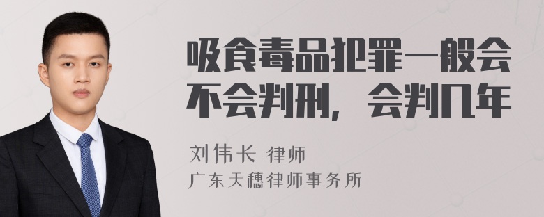 吸食毒品犯罪一般会不会判刑，会判几年