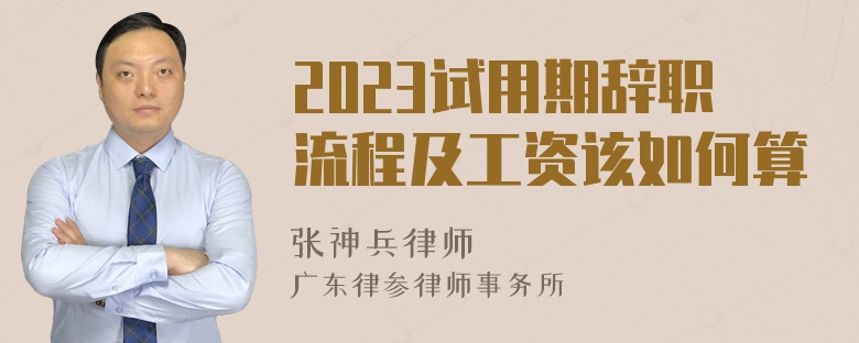 2023试用期辞职流程及工资该如何算