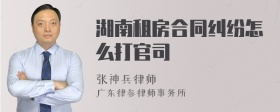 湖南租房合同纠纷怎么打官司