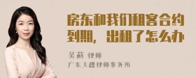 房东和我们租客合约到期，出租了怎么办