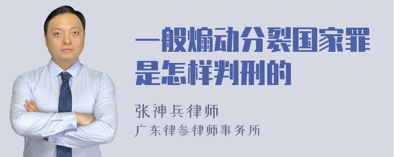 一般煽动分裂国家罪是怎样判刑的