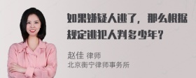 如果嫌疑人逃了，那么根据规定逃犯人判多少年？