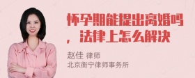 怀孕期能提出离婚吗，法律上怎么解决