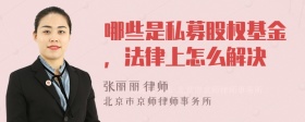 哪些是私募股权基金，法律上怎么解决