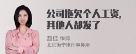 公司拖欠个人工资，其他人都发了