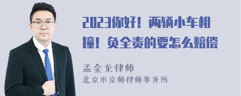 2023你好！两辆小车相撞！负全责的要怎么赔偿