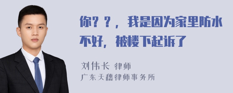 你？？，我是因为家里防水不好，被楼下起诉了