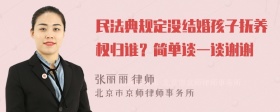 民法典规定没结婚孩子抚养权归谁？简单谈一谈谢谢