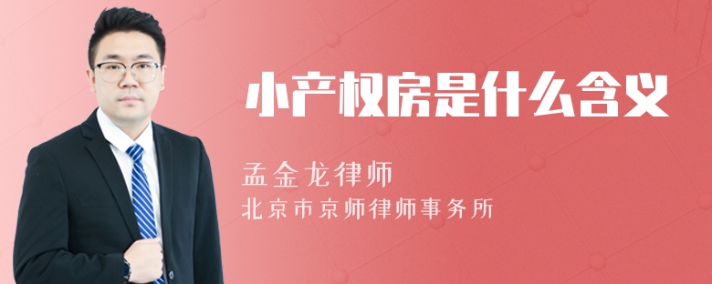 小产权房是什么含义
