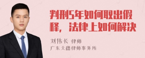判刑5年如何取出假释，法律上如何解决