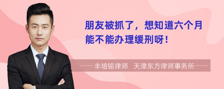 朋友被抓了，想知道六个月能不能办理缓刑呀！