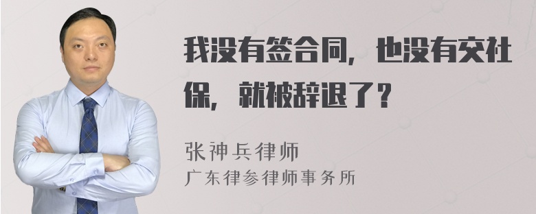 我没有签合同，也没有交社保，就被辞退了？