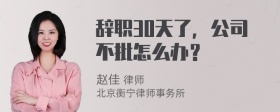 辞职30天了，公司不批怎么办？