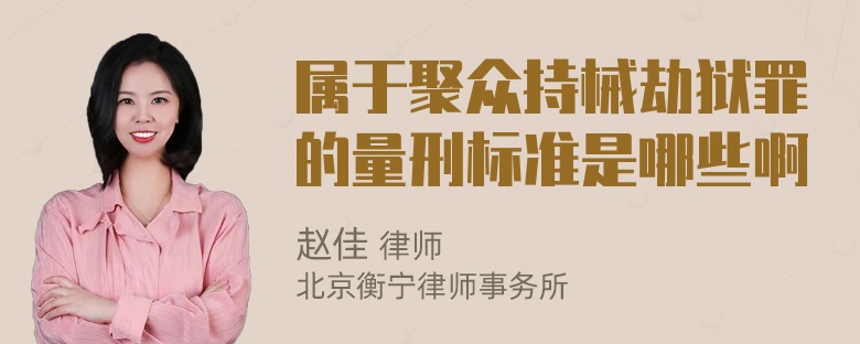 属于聚众持械劫狱罪的量刑标准是哪些啊