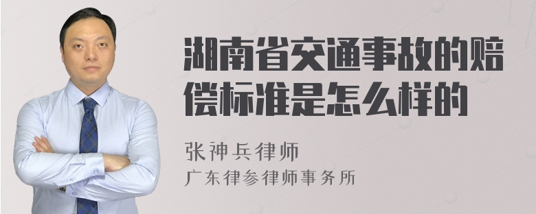 湖南省交通事故的赔偿标准是怎么样的