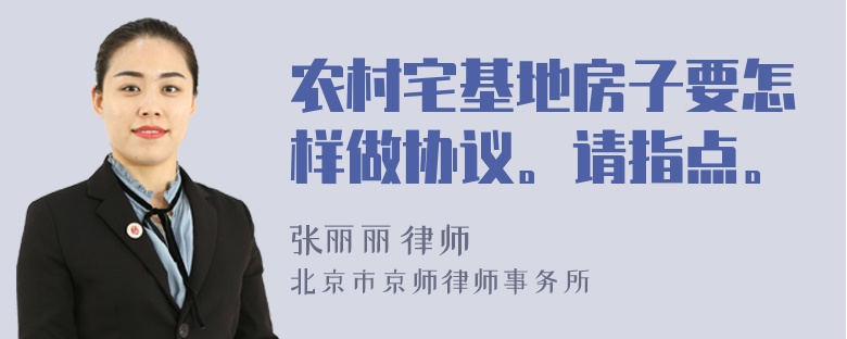 农村宅基地房子要怎样做协议。请指点。