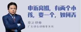 申诉离婚，有两个小孩，要一个，如何弄