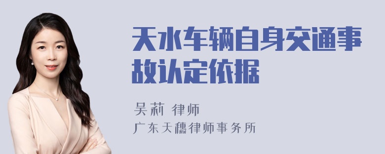 天水车辆自身交通事故认定依据