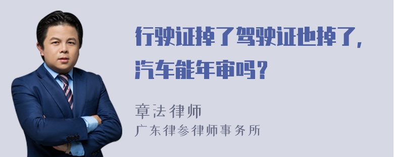 行驶证掉了驾驶证也掉了，汽车能年审吗？