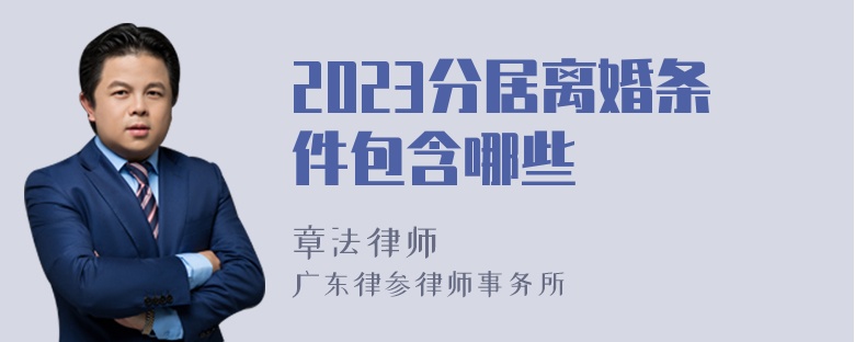 2023分居离婚条件包含哪些