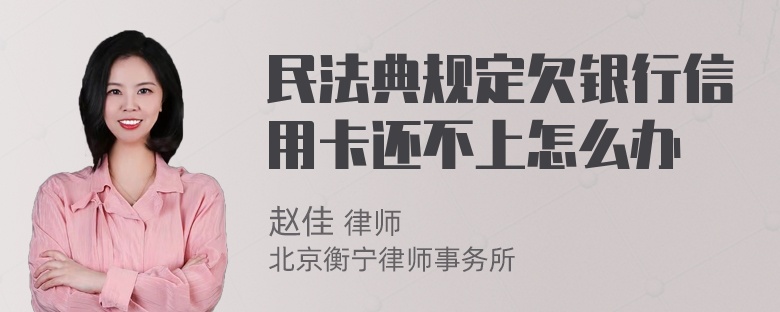 民法典规定欠银行信用卡还不上怎么办