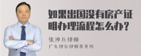 如果出国没有房产证明办理流程怎么办？