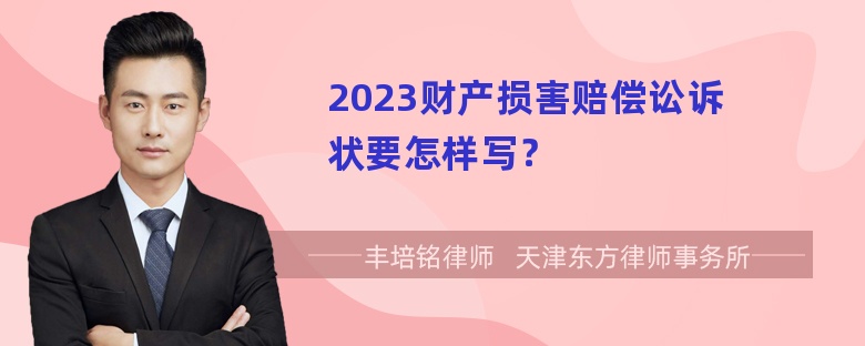 2023财产损害赔偿讼诉状要怎样写？