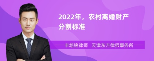 2022年，农村离婚财产分割标准