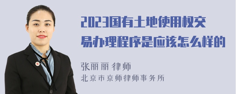 2023国有土地使用权交易办理程序是应该怎么样的