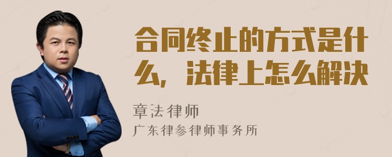 合同终止的方式是什么，法律上怎么解决