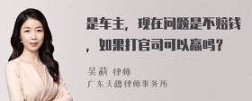 是车主，现在问题是不赔钱，如果打官司可以赢吗？