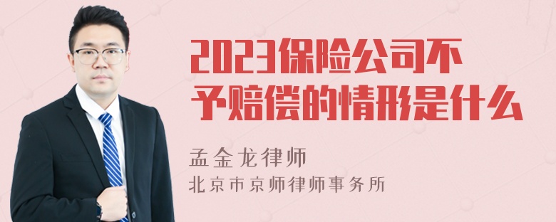 2023保险公司不予赔偿的情形是什么