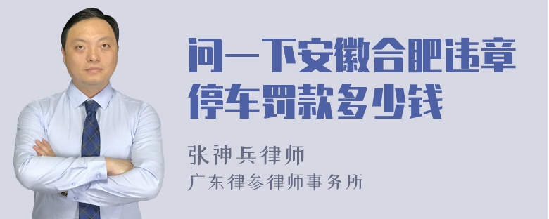 问一下安徽合肥违章停车罚款多少钱