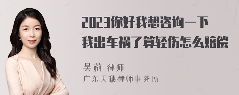 2023你好我想咨询一下我出车祸了算轻伤怎么赔偿