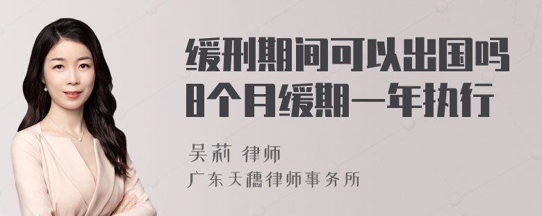 缓刑期间可以出国吗8个月缓期一年执行