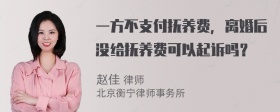 一方不支付抚养费，离婚后没给抚养费可以起诉吗？