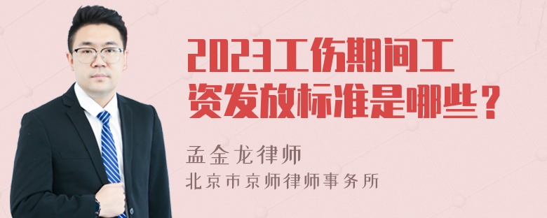 2023工伤期间工资发放标准是哪些？