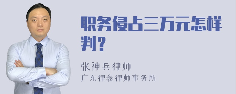 职务侵占三万元怎样判？