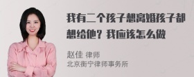 我有二个孩子想离婚孩子都想给他？我应该怎么做