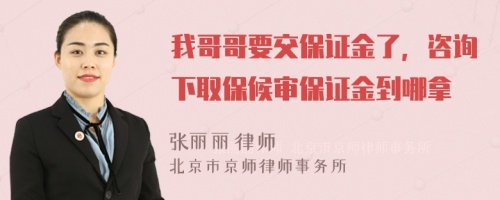 我哥哥要交保证金了，咨询下取保候审保证金到哪拿