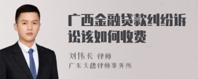 广西金融贷款纠纷诉讼该如何收费