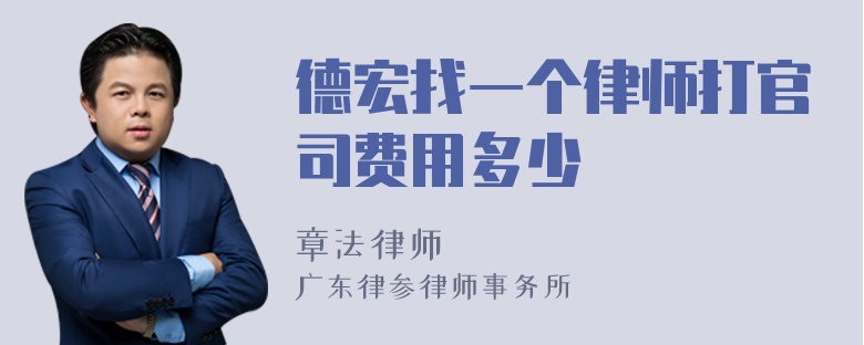 德宏找一个律师打官司费用多少