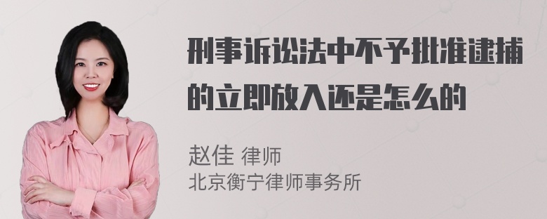 刑事诉讼法中不予批准逮捕的立即放入还是怎么的