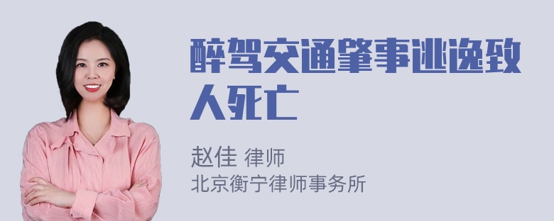 醉驾交通肇事逃逸致人死亡