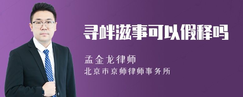寻衅滋事可以假释吗