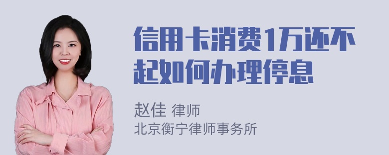 信用卡消费1万还不起如何办理停息