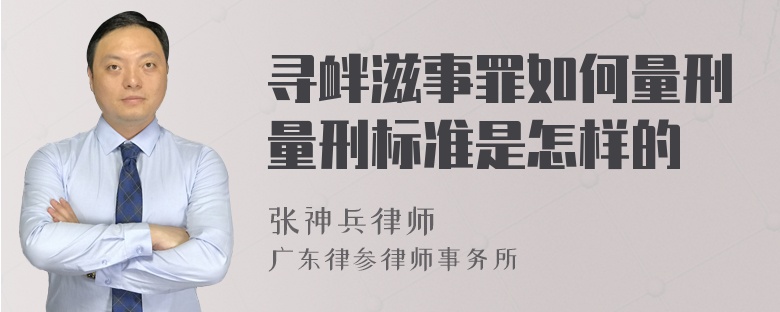 寻衅滋事罪如何量刑量刑标准是怎样的