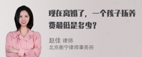 现在离婚了，一个孩子抚养费最低是多少？