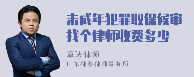 未成年犯罪取保候审找个律师收费多少