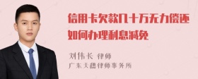 信用卡欠款几十万无力偿还如何办理利息减免